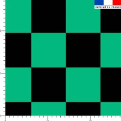 Carreaux verts et noirs - Fond vert