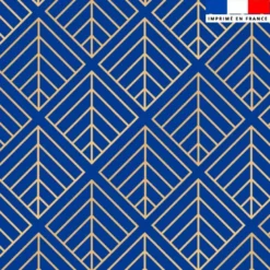 Carré géométrique art déco or - Fond bleu roi