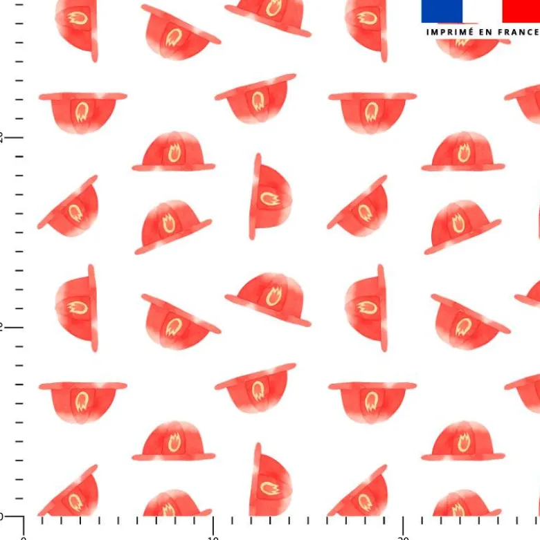 Casque de pompier rouge - Fond blanc