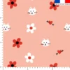 Cat and love - Fond rose saumon - Création Pauline Recht