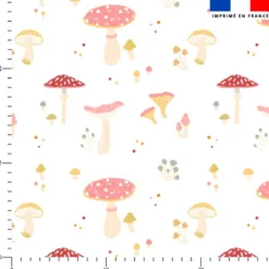 Champignons douceurs d'automne pastel - Fond blanc