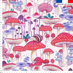 Champignons - Fond écru - Création Pilar Berrio