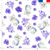 Chat et rose aquarelle violette - Fond blanc
