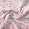 Chatons et fleurs roses - Fond blanc - Création Jolifox