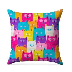 Chat souriant multicolore - Fond blanc