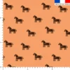 Cheval ethnique marron - Fond orange