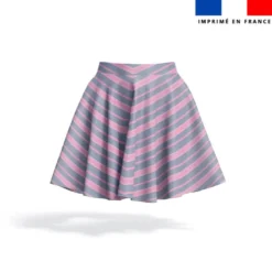 Chevrons roses et gris - Fond rose clair