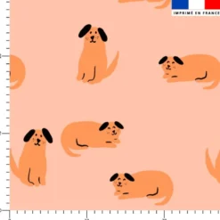 Chien - Fond rose - Création Pauline Recht
