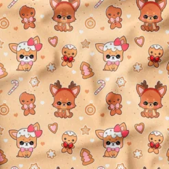 Chiens de Noël - Fond beige - Création Jolifox