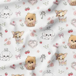 Chiens du printemps - Fond blanc - Création Jolifox