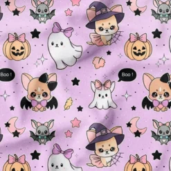 Chiens Halloween - Fond parme - Création Jolifox