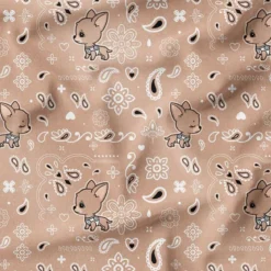 Chihuahua bandana - Fond beige - Création Jolifox