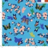 Chinoiserie papillons et cerisiers - Fond bleu - Création Andréa Leonelli