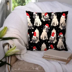 Chiot avec bonnet de Noel - Fond noir