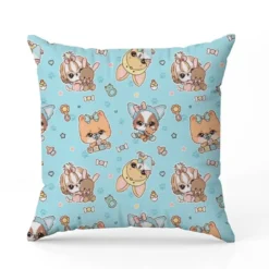 Chiots - Fond bleu - Création Jolifox