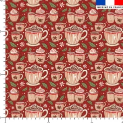 Chocolat chaud d'hiver - Fond rouge
