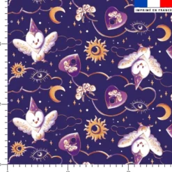 Chouette magicienne - Fond violet foncé - Création Stillistic
