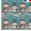 Chouette sous la neige - Fond bleu