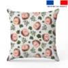 Choupisson et rose aquarelle vert kaki - Fond blanc