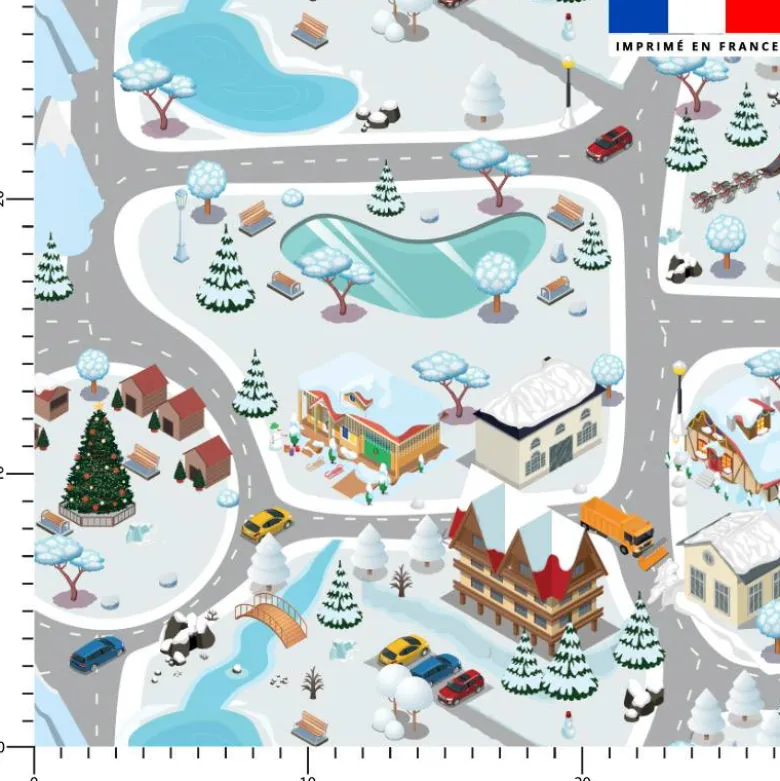 Circuit station de ski - Fond blanc