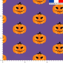 Citrouille halloween - Fond violet