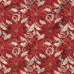 Éclat de poinsettia - Fond rouge