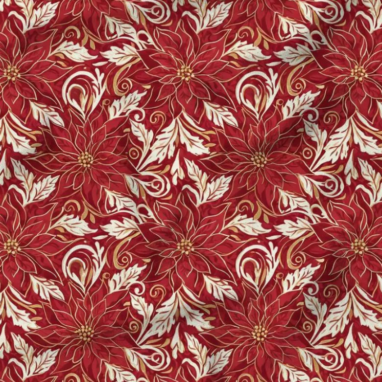 Éclat de poinsettia - Fond rouge