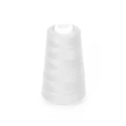 Cône de fil à surfiler et à coudre blanc