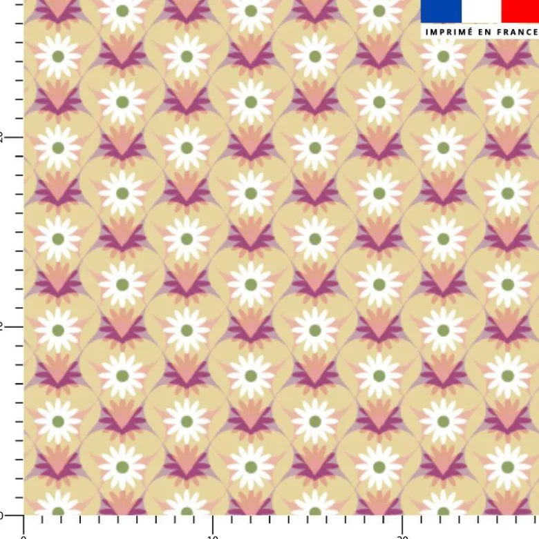 Coeur de fleur - Fond beige - Création Lili Bambou Design