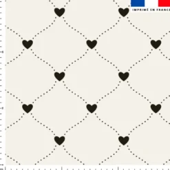Coeur noir effet dentelle - Fond beige