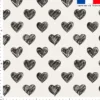 Coeur noir hachuré - Fond beige