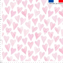 Coeur rose effet aquarelle - Fond blanc