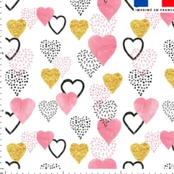 Coeur rose et gold - Fond blanc