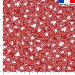Coeurs en folie - Fond rouge - Création Lucie OBATON