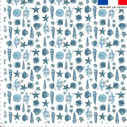 Coquillages effet aquarelle - Fond blanc