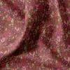 Coton aubergine motif fleurs printanières
