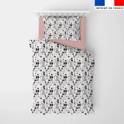Coton blanc motif chiens à Paris - Création Jolifox