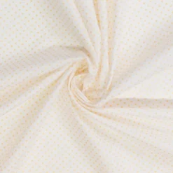 Coton blanc motif pois or pisani