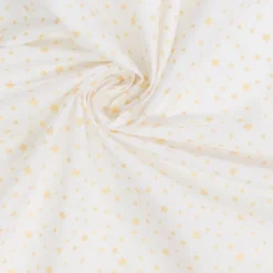 Coton blanc motif étoile or dousni