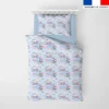 Coton bleu motif chihuahua marin - Création Jolifox