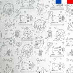 Coton à colorier motif animaux couture cosy
