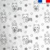Coton à colorier motif animaux kawaii football cosy