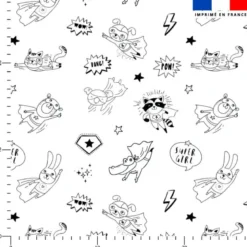 Coton à colorier motif animaux super-héros