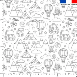 Coton à colorier motif animaux aventure en plein air
