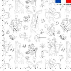 Coton à colorier motif animaux musiciens