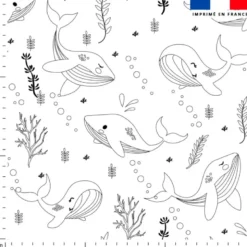 Coton à colorier motif baleine