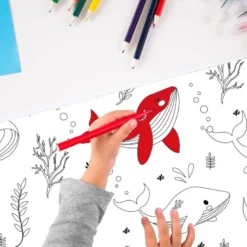 Coton à colorier motif baleine