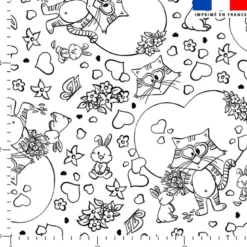 Coton à colorier motif chat et lapin - Création Stillistic