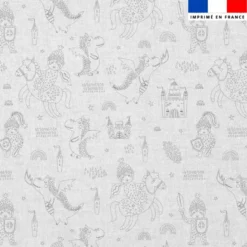 Coton à colorier motif chevalier et dragon