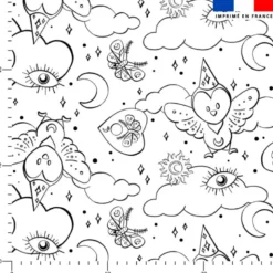 Coton à colorier motif chouette magicienne - Création Stillistic